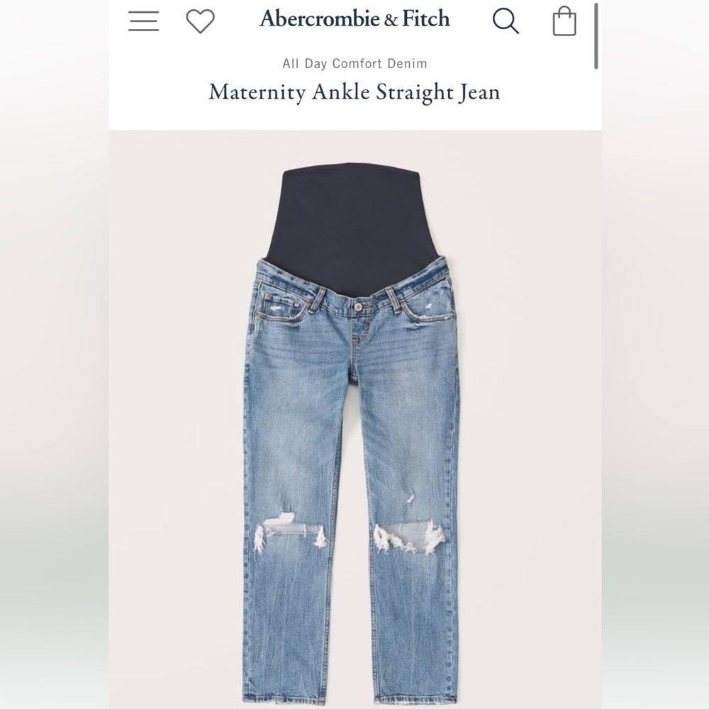 Worn ONCE Abercrombie Medium Destroy Wash Maternity Jean size 29L/8L